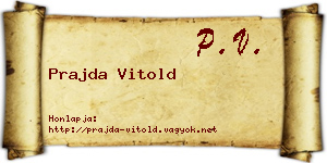 Prajda Vitold névjegykártya